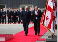 პრეზიდენტის სასახლეში ალექსანდრე ლუკაშენკოს დახვედრის ცერემონია გაიმართა