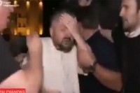 შეშინებული ნიკა გვარამია ტერიტორიიდან დაცვამ გაიყვანა (ვიდეო)
