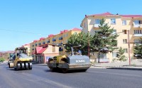 ახალციხეში, რუსთაველის ქუჩაზე ასფალტის საფარი იგება