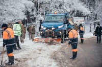 დედაქალაქში გზის გაწმენდის სამუშაოები მიმდინარეობს