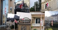 მსოფლიოს მასშტაბით, საქართველოს ყველა საელჩოსა და საკონსულოში ეროვნული დროშები დაუშვეს
