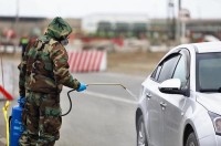 საქართველოს თავდაცვის ძალების სწრაფი რეაგირების რადიაციული, ქიმიური და ბიოლოგიური დაცვის ასეული საკარანტინო ზონას მუდმივ რეჟიმში აკონტროლებს