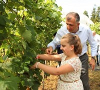  ზურაბ პატარაძე ბავშვებთან ერთად საადრეო ყურძნის რთველში ჩაერთო