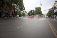 დედაქალაქში გზის მორეცხვის გეგმიური სამუშაოები დაიწყო