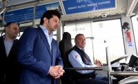 კახა კალაძე კომპანია „ფრეგობასის“ ელექტროავტობუსის პრეზენტაციას დაესწრო