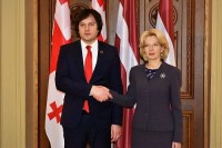 ირაკლი კობახიძე ლატვიის რესპუბლიკის სეიმის თავმჯდომარეს შეხვდა