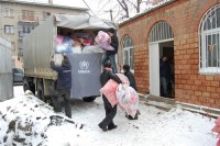 ხანძრის შედეგად დაზარალებულ დევნილებს პირველადი დახმარება გადაეცათ