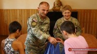 კოჯრის ბავშვთა სახლში ჯარისკაცების საქველმოქმედო აქცია გაიმართა