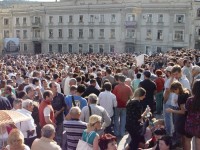 აქციის მონაწილეები კანცელარიასთან გურამ ჩახვაძის გამოჩენას წინასწარ დაგეგმილ პროვოკაციად აფასებენ
